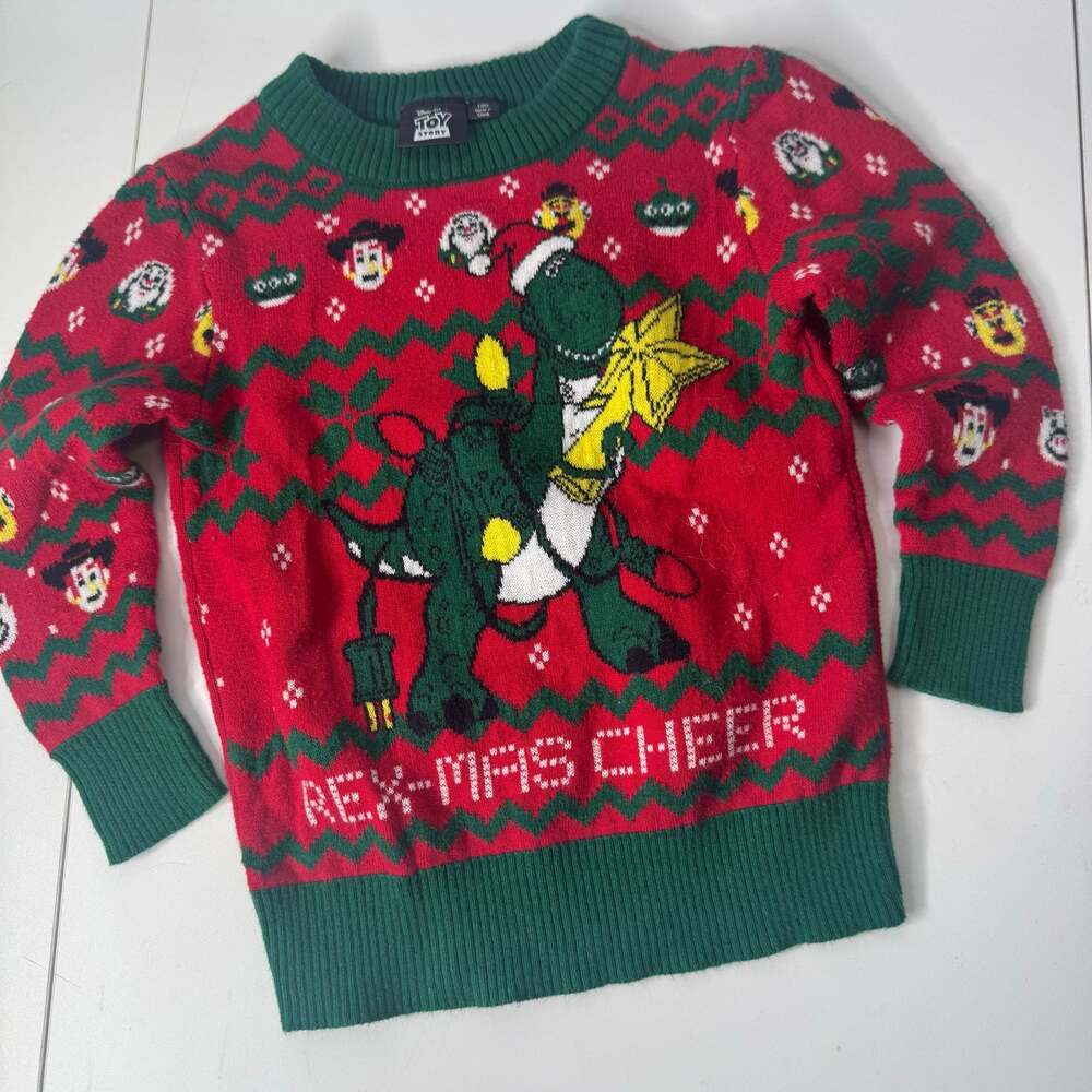 Disney Toy Story Rex-mas Cheer Christmas Holiday Unisex Baby Sweater Size 18 mo
